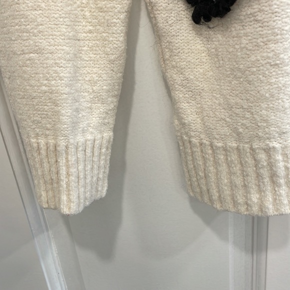 LOFT White Turtleneck Sweater with Fringe Design - Picture 4 of 8